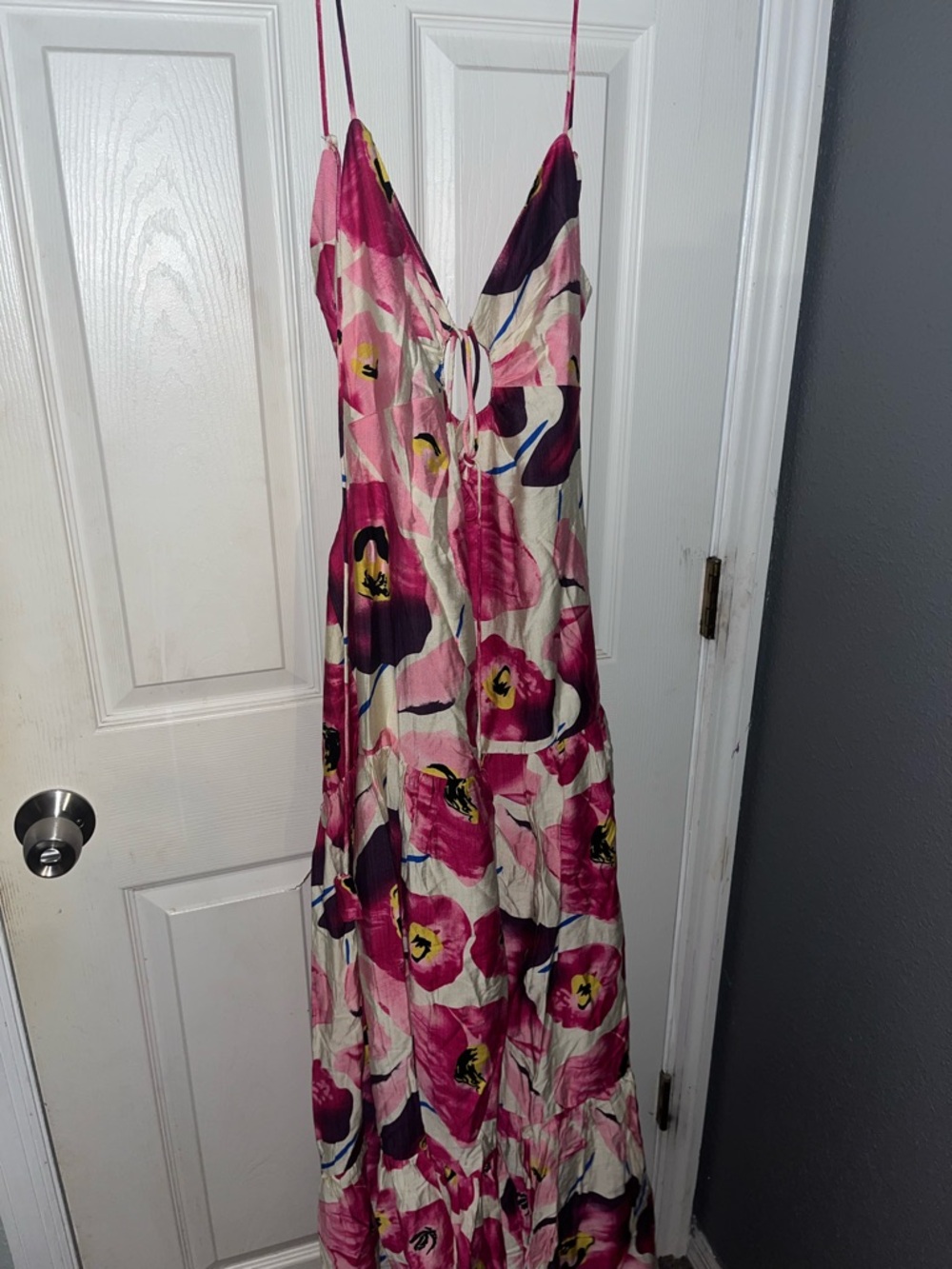 Floral Pink Spaghetti Strap Maxi Dress